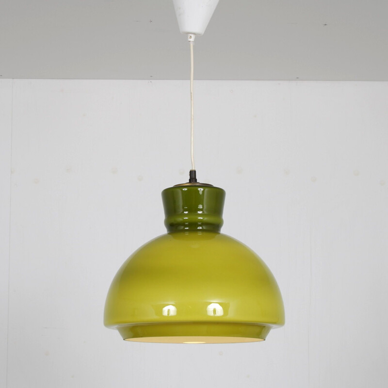 Vintage swedish glass hanging lamp, Denmark 1960s