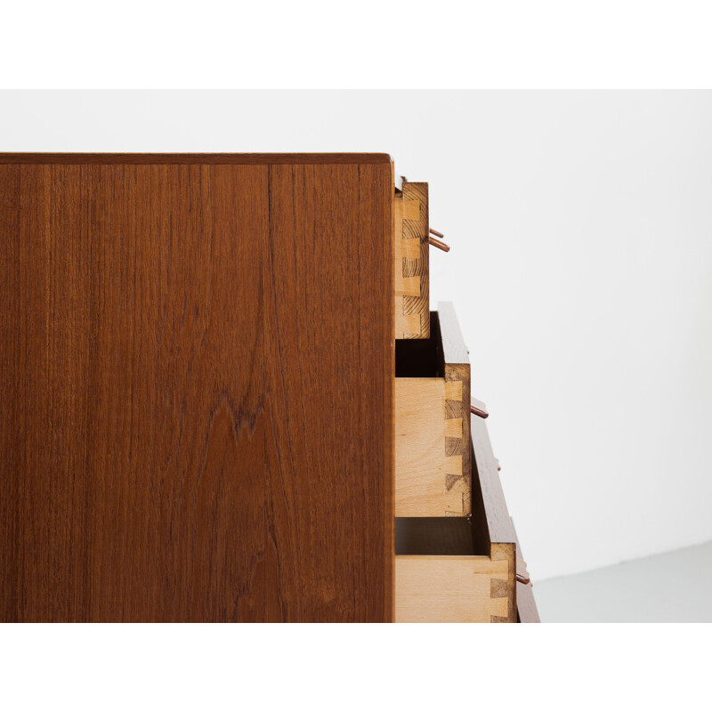 Vintage 6-drawer teak chest of drawers by Carl Aage Skov for Munch, Denmark 1960