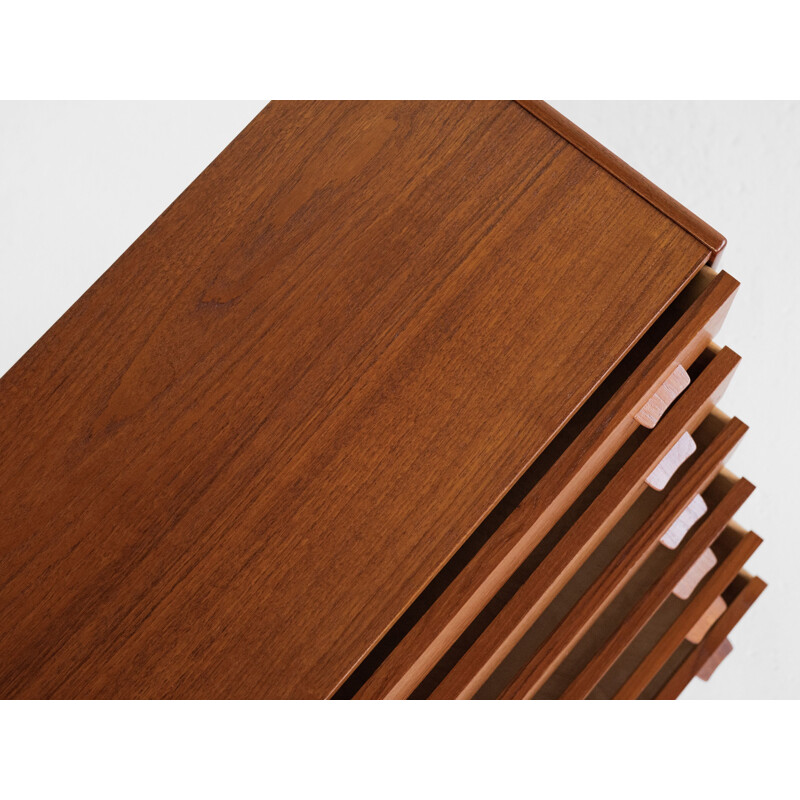 Vintage 6-drawer teak chest of drawers by Carl Aage Skov for Munch, Denmark 1960