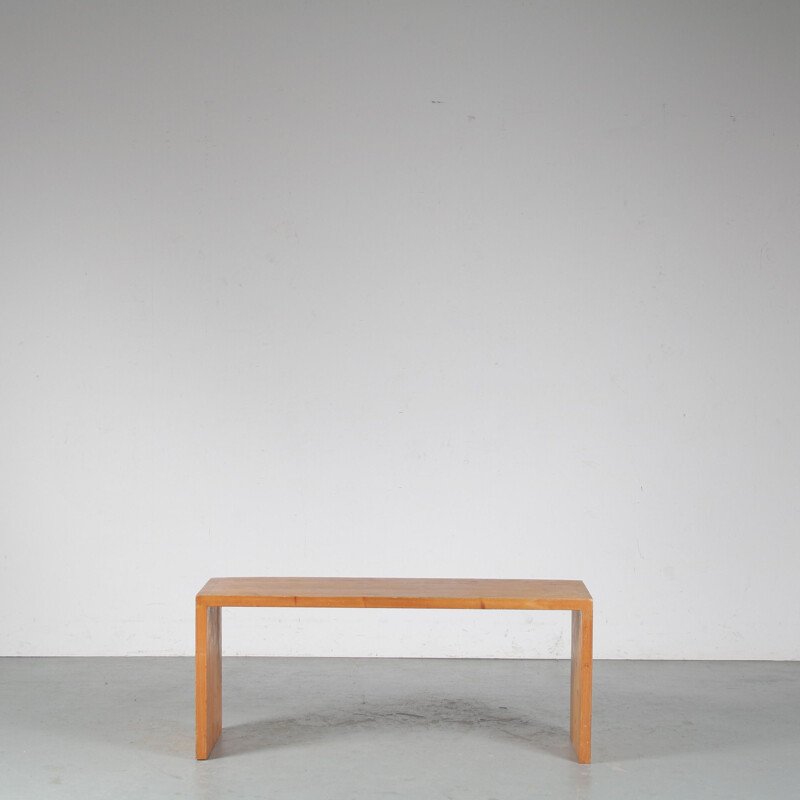 Vintage pine wooden bench by Ate van Apeldoorn for Houtwerk Hattem, Netherlands 1960s