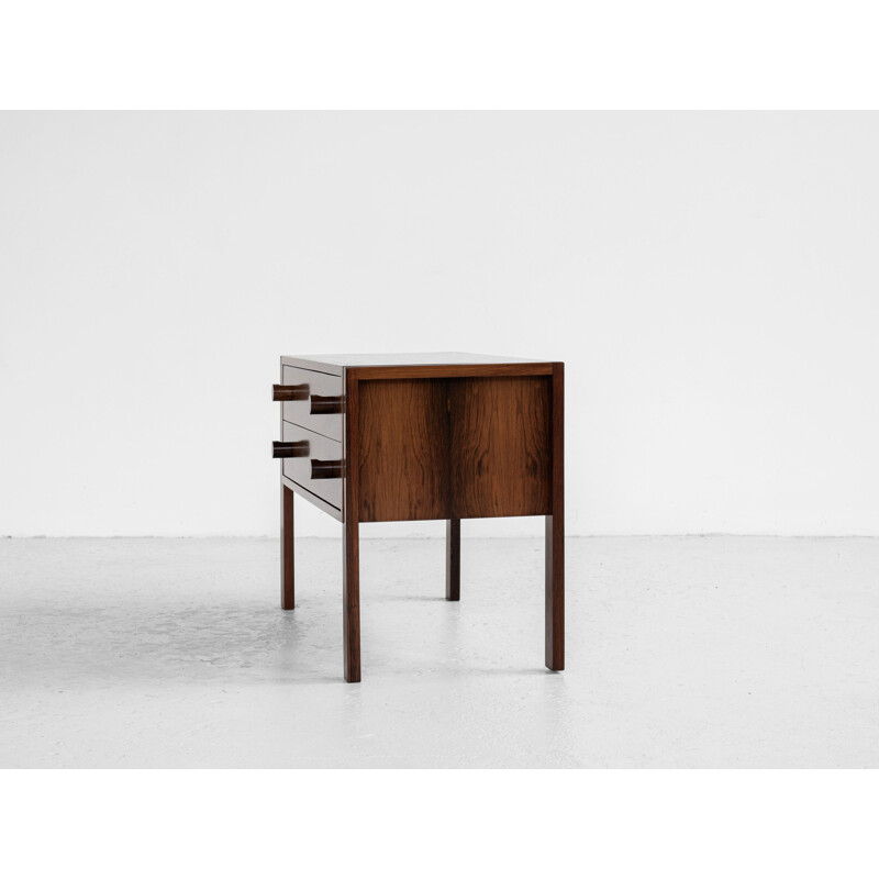 Commode vintage à deux tiroirs en palissandre d'Aksel Kjersgaard, Danemark 1960