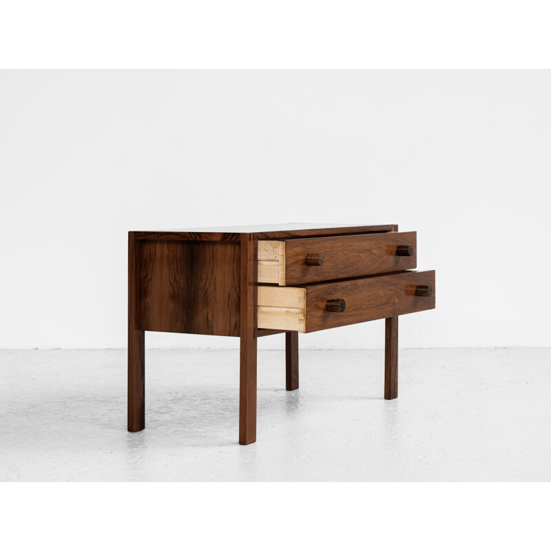 Commode vintage à deux tiroirs en palissandre d'Aksel Kjersgaard, Danemark 1960