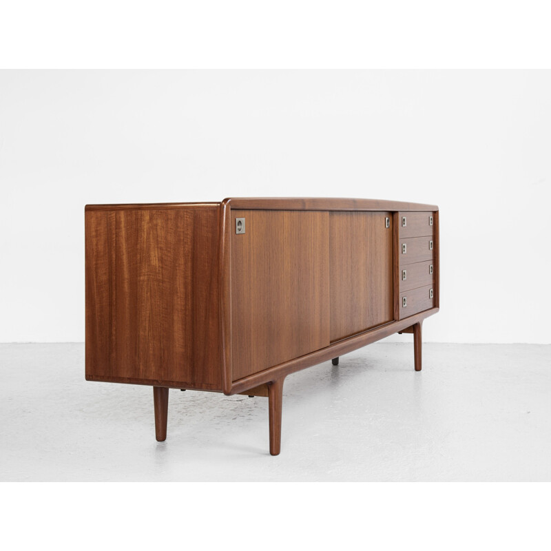 Mid century sideboard in teak with metal handles by HP Hansen, Denmark 1960s