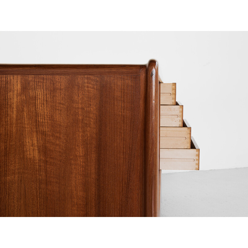 Mid century sideboard in teak with metal handles by HP Hansen, Denmark 1960s