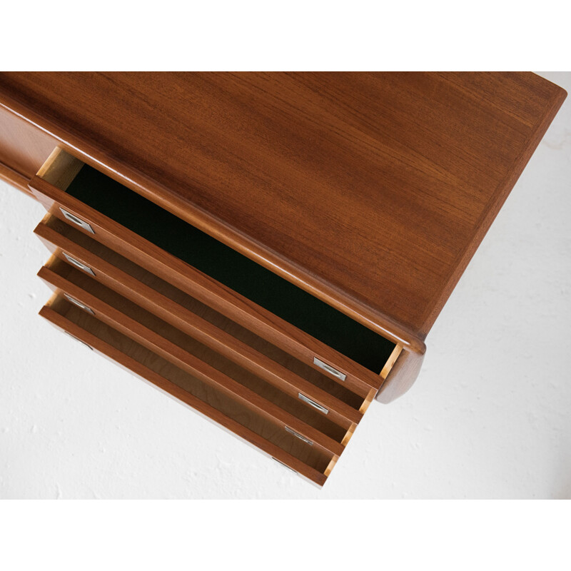 Mid century sideboard in teak with metal handles by HP Hansen, Denmark 1960s