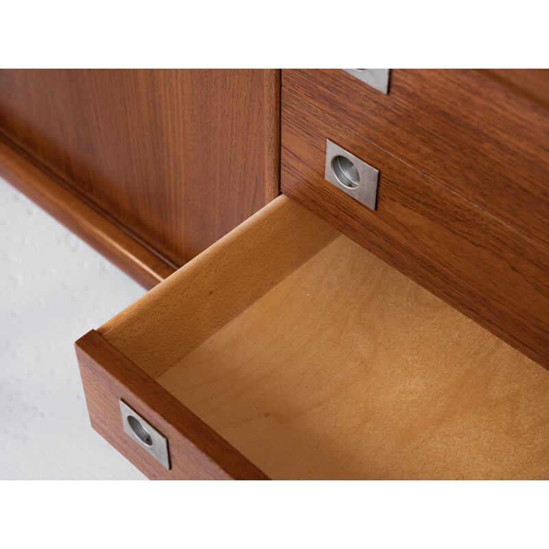 Mid century sideboard in teak with metal handles by HP Hansen, Denmark 1960s