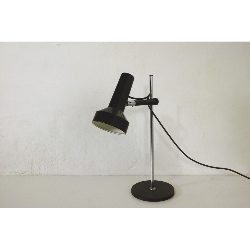 Lampe de bureau en métal laqué noir - 1960