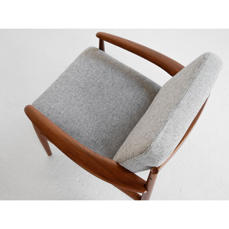 Vintage teakhouten fauteuil van Grete Jalk voor Frankrijk