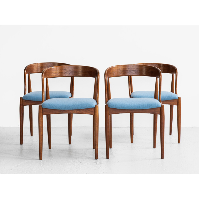 Mid century set of 4 chairs in teak by Johannes Andersen for Uldum, Denmark 1960s