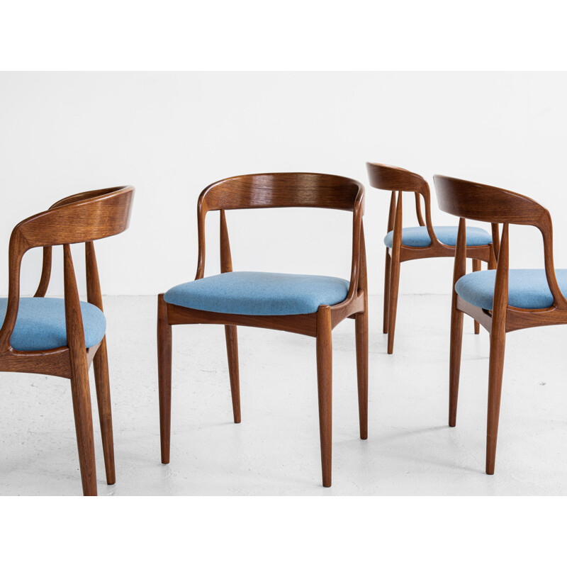 Mid century set of 4 chairs in teak by Johannes Andersen for Uldum, Denmark 1960s