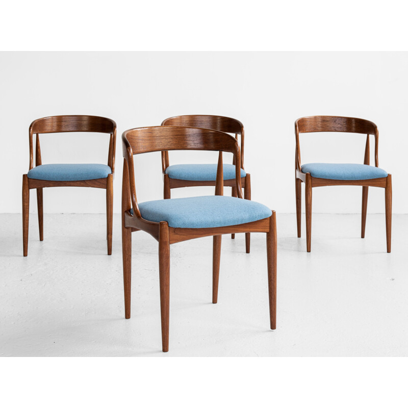 Mid century set of 4 chairs in teak by Johannes Andersen for Uldum, Denmark 1960s