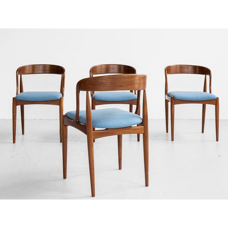 Mid century set of 4 chairs in teak by Johannes Andersen for Uldum, Denmark 1960s