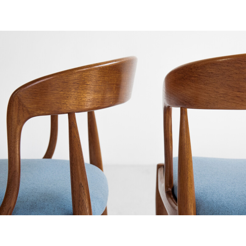 Mid century set of 4 chairs in teak by Johannes Andersen for Uldum, Denmark 1960s