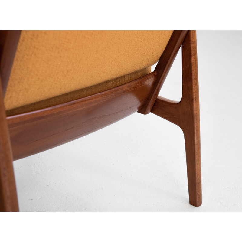 Mid century pair of easy chairs in teak by Ole Wanscher for France & Søn, Denmark 1960s