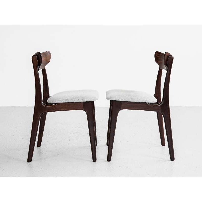 Mid century set of 6 dining chairs in rosewood by Schiønning & Elgaard, Denmark 1960s