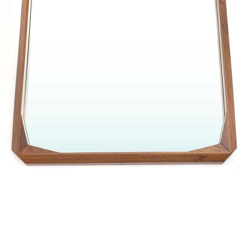 Espelho Vintage com moldura rectangular de madeira de Tredici and Co de Pavia, 1960
