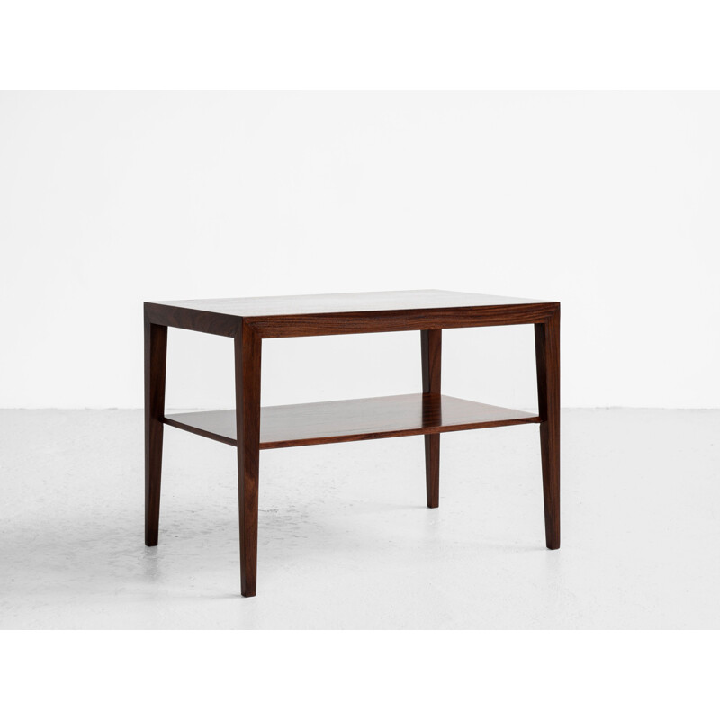 Mid century side table with 2 levels in rosewood by Severin Hansen for Haslev, Denmark 1960s