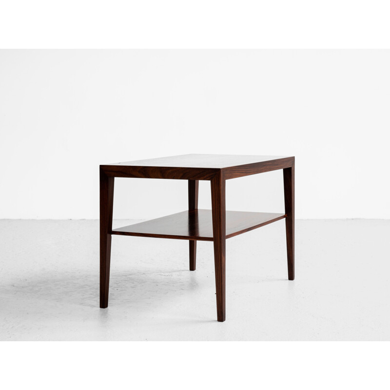 Mid century side table with 2 levels in rosewood by Severin Hansen for Haslev, Denmark 1960s