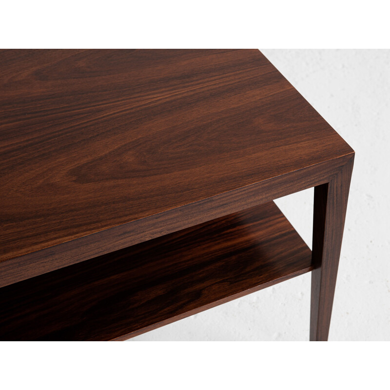 Mid century side table with 2 levels in rosewood by Severin Hansen for Haslev, Denmark 1960s