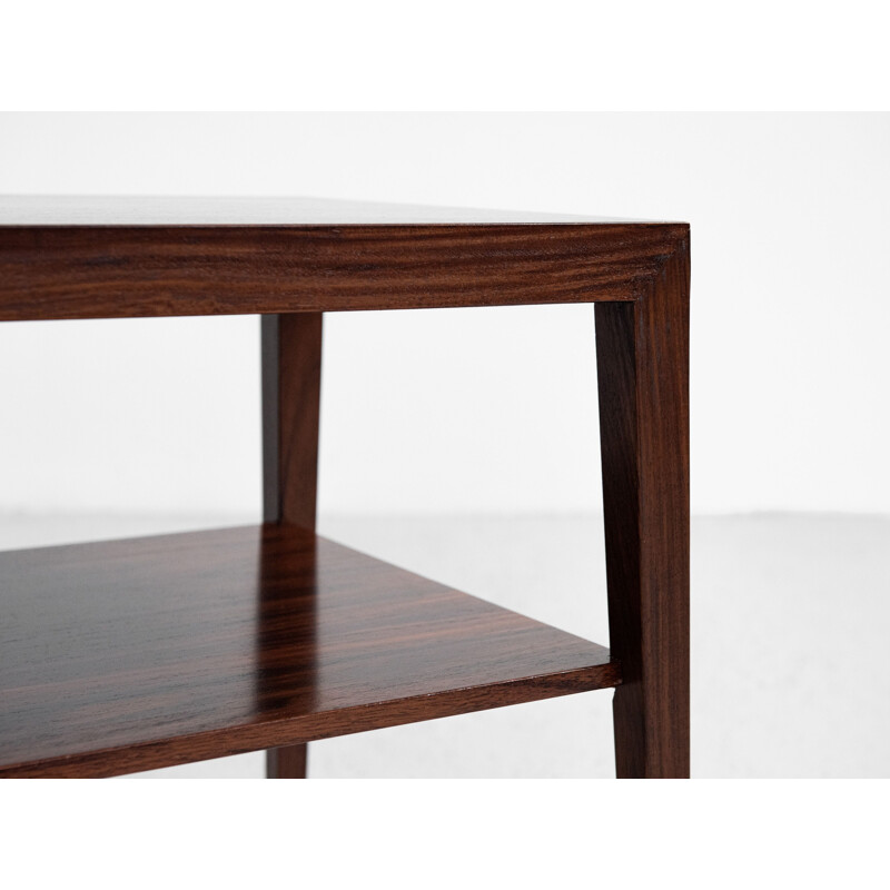 Mid century side table with 2 levels in rosewood by Severin Hansen for Haslev, Denmark 1960s