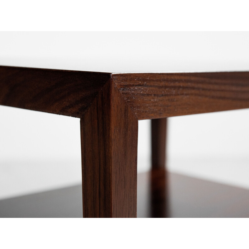 Mid century side table with 2 levels in rosewood by Severin Hansen for Haslev, Denmark 1960s