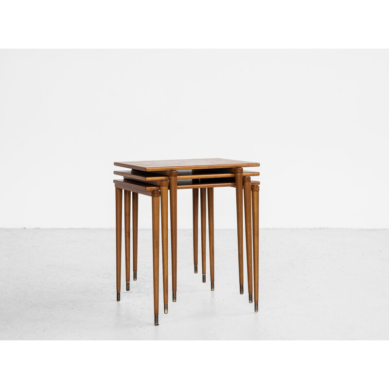 Mid century nest of nesting table by Ljungqvist, Sweden 1960s