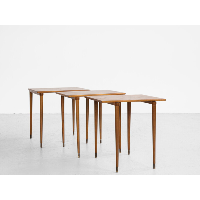 Mid century nest of nesting table by Ljungqvist, Sweden 1960s
