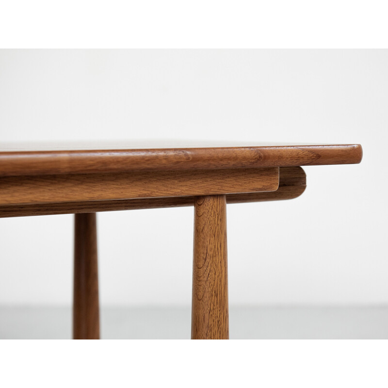 Mid century coffee table in oak and teak by Ejvind A. Johansson for FDB Møbler, Denmark 1960s