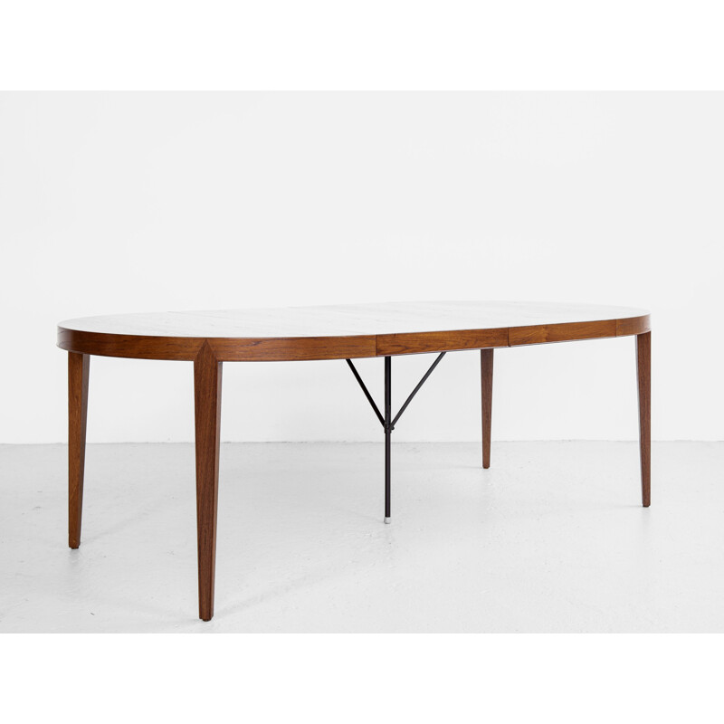 Mid century round dining table in teak by Severin Hansen for Haslev, Denmark 1960s