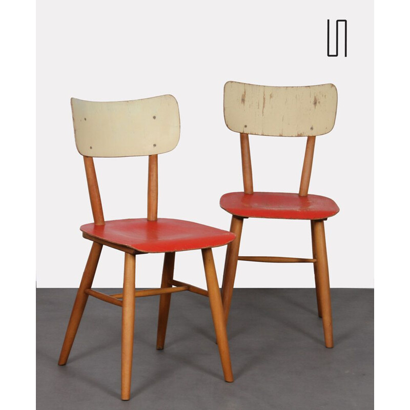 Pair of vintage chairs for Ton, Czechoslovakia 1960s