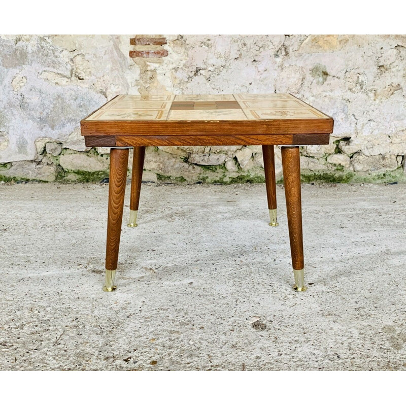 Vintage side table with ceramic top, Italy 1960-1970s