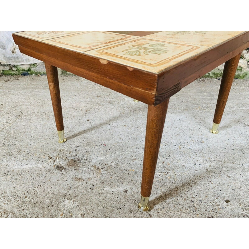 Vintage side table with ceramic top, Italy 1960-1970s