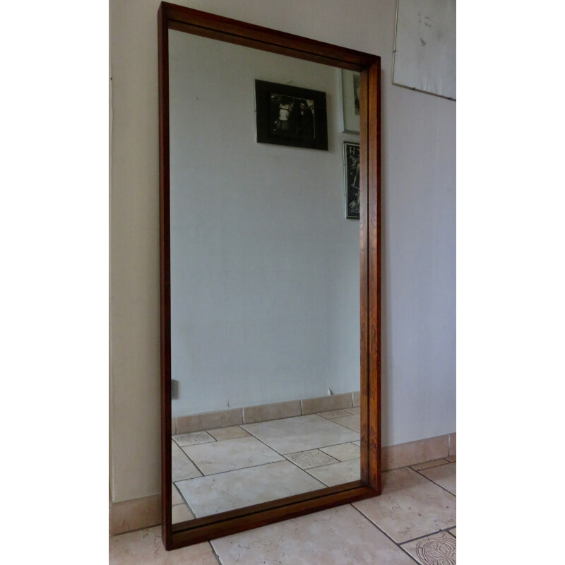 Vintage rosewood mirror for AB Glass & Trae, Sweden 1960s