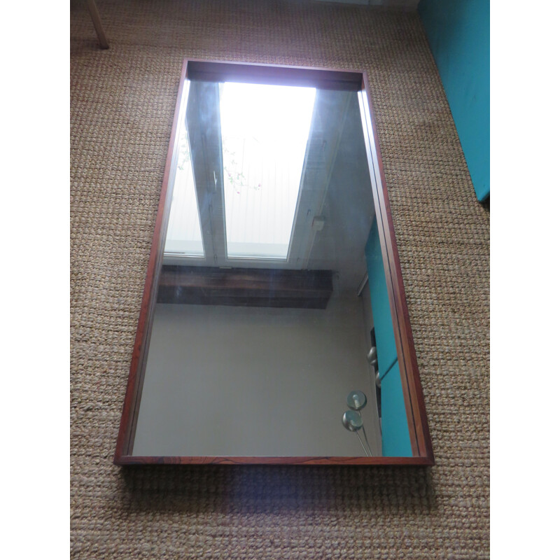 Vintage rosewood mirror for AB Glass & Trae, Sweden 1960s