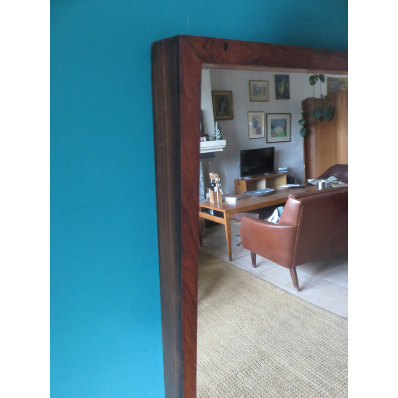 Vintage rosewood mirror for AB Glass & Trae, Sweden 1960s