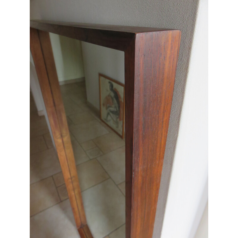 Vintage rosewood mirror for AB Glass & Trae, Sweden 1960s