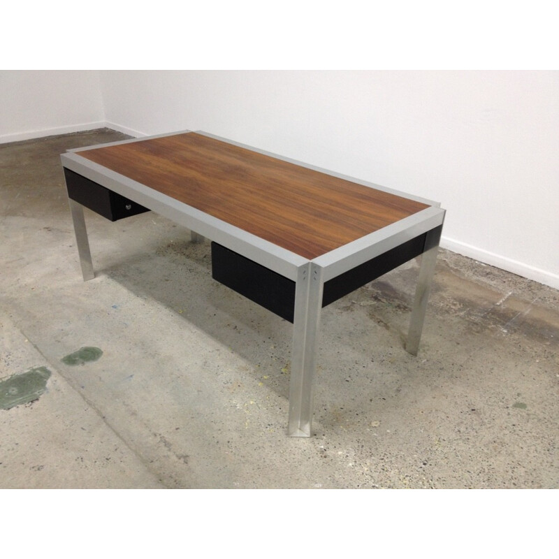 EFA desk in rosewood and metal, Georges FRYDMAN - 1970s