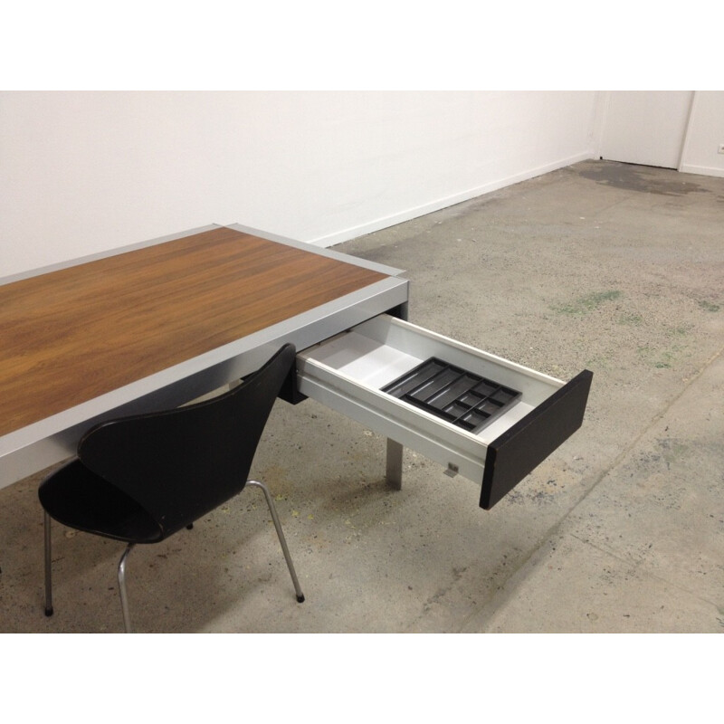 EFA desk in rosewood and metal, Georges FRYDMAN - 1970s