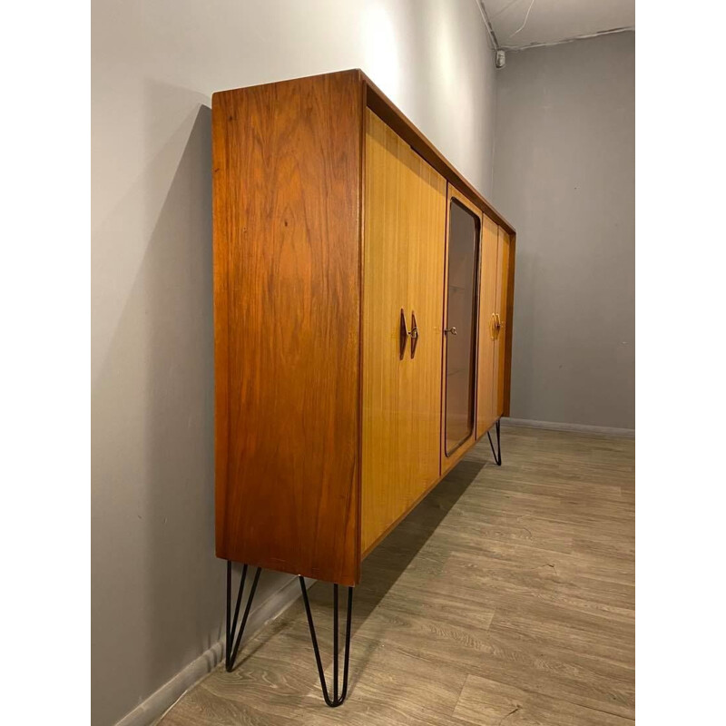 Vintage lacquered sideboard on legs, 1960s