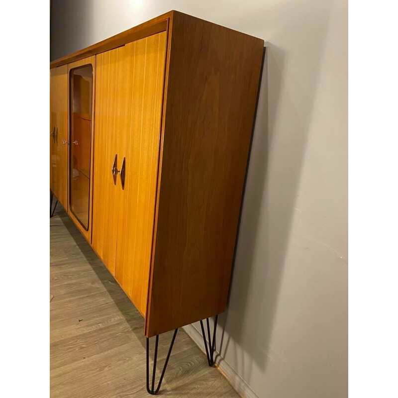 Vintage lacquered sideboard on legs, 1960s