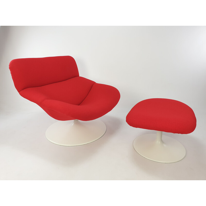 Fauteuil lounge vintage modèle F518 avec ottoman par Geoffrey Harcourt pour Artifort, 1970