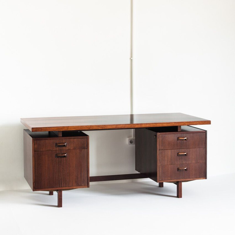 Vintage rosewood desk by Kho Liang Ie for Fristho, Holland 1960s