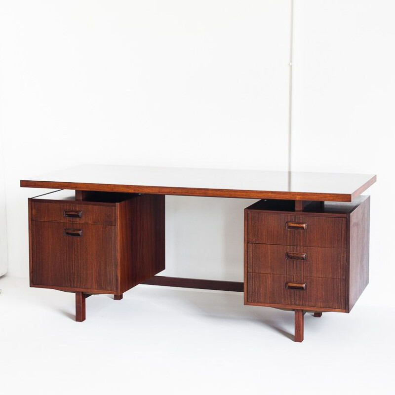 Vintage rosewood desk by Kho Liang Ie for Fristho, Holland 1960s