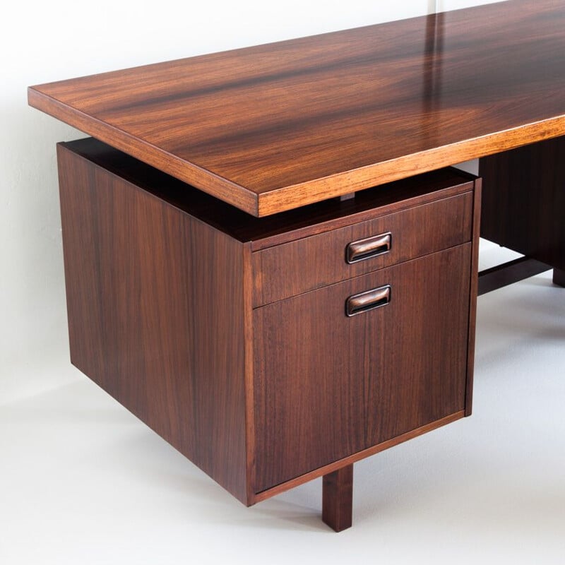 Vintage rosewood desk by Kho Liang Ie for Fristho, Holland 1960s