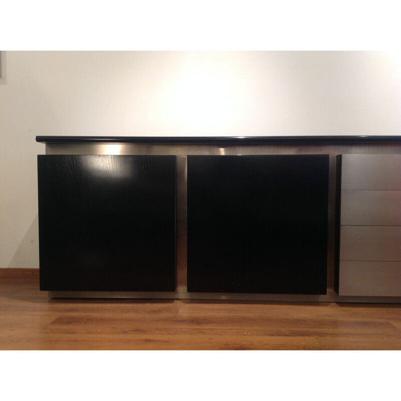 Blck wood sideboard, Acerbis International - 1970s