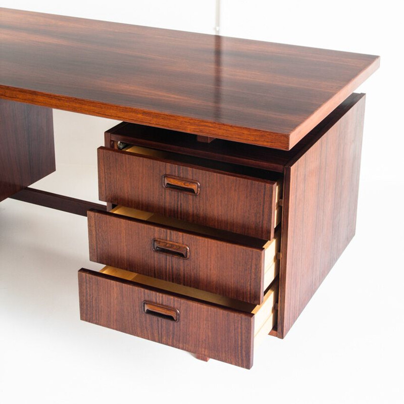 Vintage rosewood desk by Kho Liang Ie for Fristho, Holland 1960s