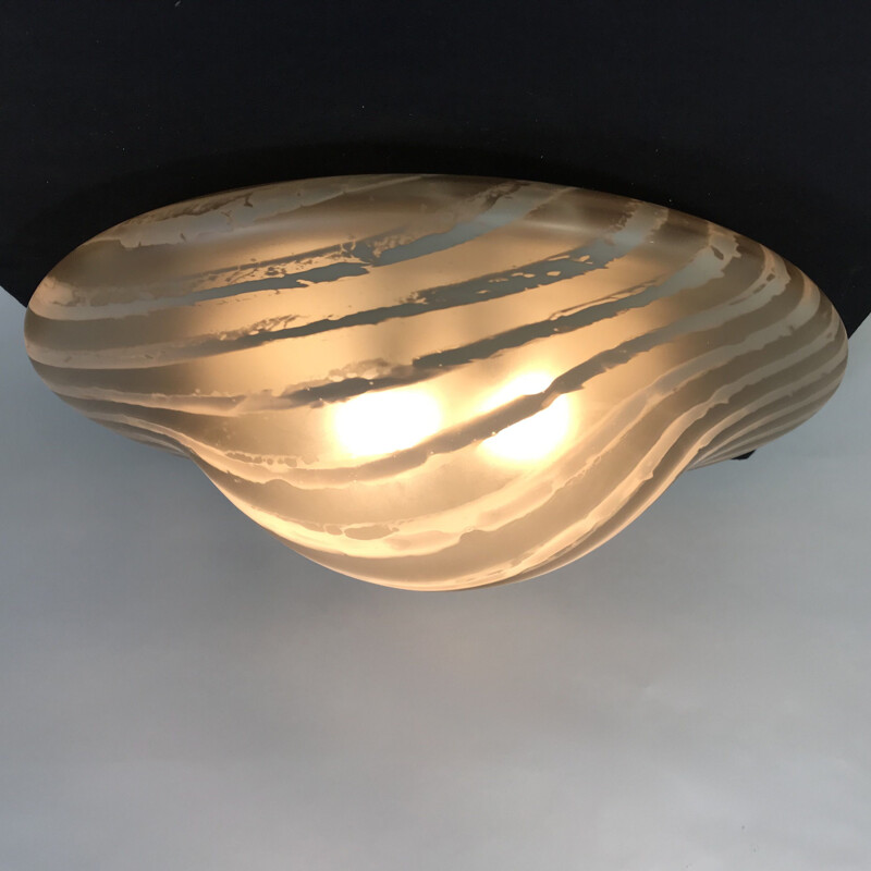 Vintage glass wall lamp by Peill & Putzler, Germany 1965s