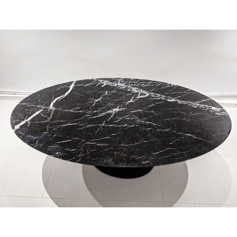 Marquina black marble vintage tulip table by Eero Saarinen for Knoll