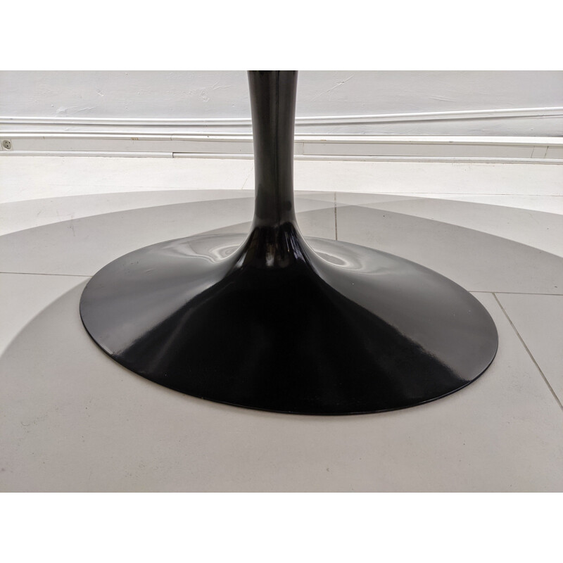 Marquina black marble vintage tulip table by Eero Saarinen for Knoll