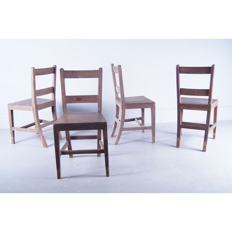 Set of 13 antique farmhouse dining chairs